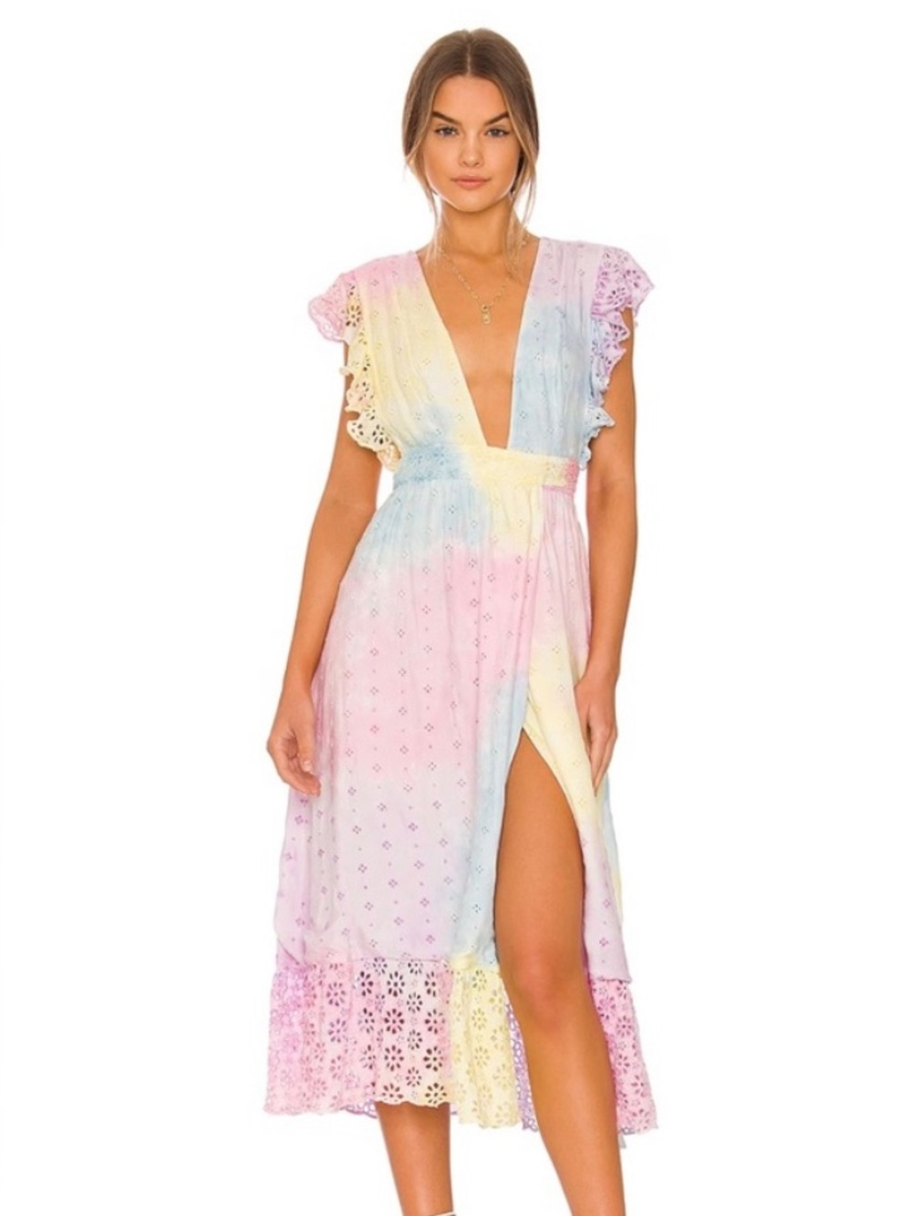 Majorelle Mistwood Dress in Pastel Multi Tie Dye